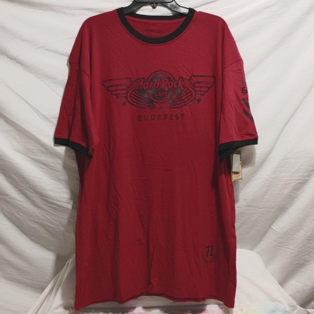 (D-2) NWT Hard Rock Cafe Winged Military Ringer Shirt Sz.XXL